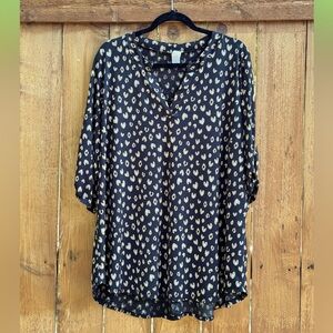 Sew in love leopard Heart Gabby Cut Top XL Blouse